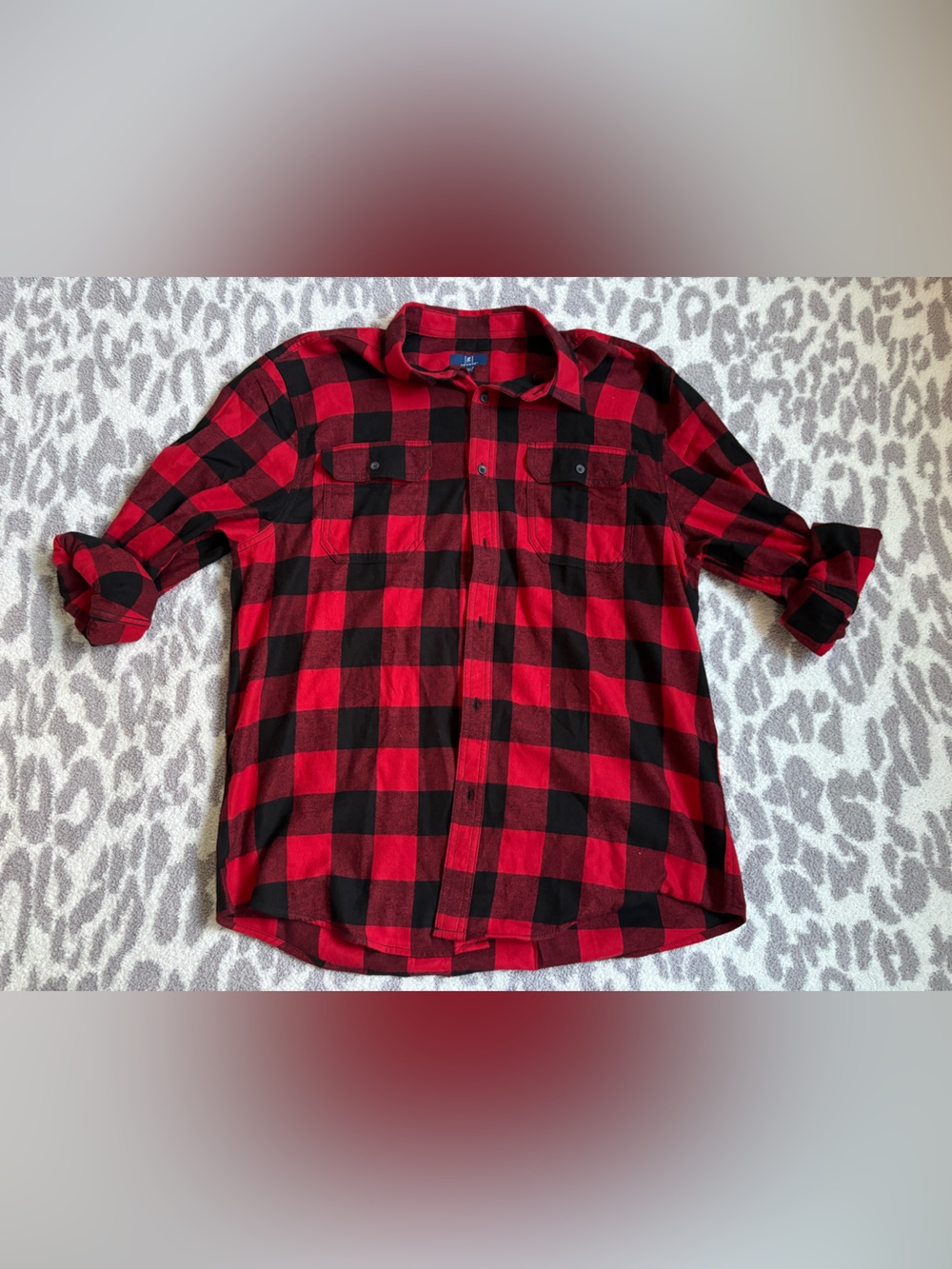 mens red & black plaid flannel